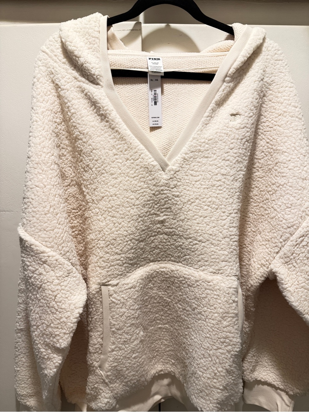 PINK Victoria's Secret Cream Sherpa Hoodie